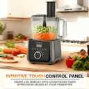 12 Cup Smart Food Processor, Electric Food Chopper Slicer with French-Fry Slicing Shredding Chopping Kneading Cutter, For Meat, Vegetable, Fries, Cheese, Meat & Veggie Prep, Puree