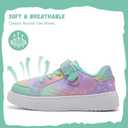 IceUnicorn Kids Girls Sneakers Lightweight Causal Walking Shoes Low Top Elastic Lace Sneaker with Hook and Loop(Toddler/Little Kid/Big Kid) (Rainbow)
