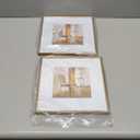 10x10 Picture Frame Set of 2, Brass Matte Thin Modern Metal, Square Frame for Desktop and Wall Mounting, Aluminum Floating Photo Frame, Fit 6x6 with Mat or 10 x 10 without Mat (Bronze)