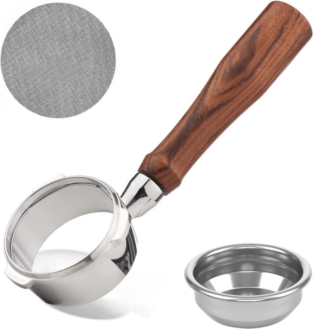 58mm Bottomless Portafilter for CASABREWS Ultra, Bottomless Portafilter with 58mm Puck Screen Compatible for CASABREWS 4700Gense, 5700Series Espresso Machine, Stainless Steel Filter Holder and Filter