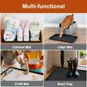 Extra Thick Silicone Mat Waterproof with Raised Edge 19 x 12, BPA Free Non-Slip Dog & Cat Food Mat, Feeding Mat for Food and Water Bowls, Spill Proof Mat to Protect Floors, Black