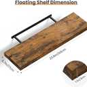 upsimples 23.6" Long Floating Shelves for Wall, Room Decor Set of 2, Brown, 23.6in