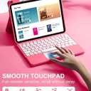 Harvopu Compatible for iPad 11th 10th Generation Case with Keyboard, Folio Cover with Pencil Holder, Multi-Touch Trackpad, 7 Color Backlit, Detachable Keyboard for iPad (A16) 11th/10th Gen (Pink) | with Pencil Holder, Multi-Touch Trackpad, 7 Color Backlit, Detachable Keyboard, for iPad, (A16)