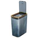 Transparent Trash Can, Bathroom Trash Cans with Lids, 2.6 Gallon Garbage Can for Bedroom, Office, Plastic Slim Waste Basket with Press Top Lid, 10L Clear Trash Bin for Home, Kitchen (Blue)