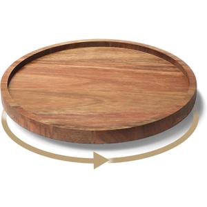 VERTORGAN Lazy Susan Organizer for Kitchen,Acacia Wood Turntable for Cabinet, Pantry, Table, Countertop, Vanity, Spice RackSmall (8.6 In)