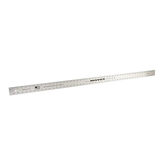 Mayes 10209 48 Inch Straight Edge Aluminum Ruler, Heavy Duty 48 Inch Ruler with Standard Measurements, Extra Thick Precision Straight Edge, Made in USA