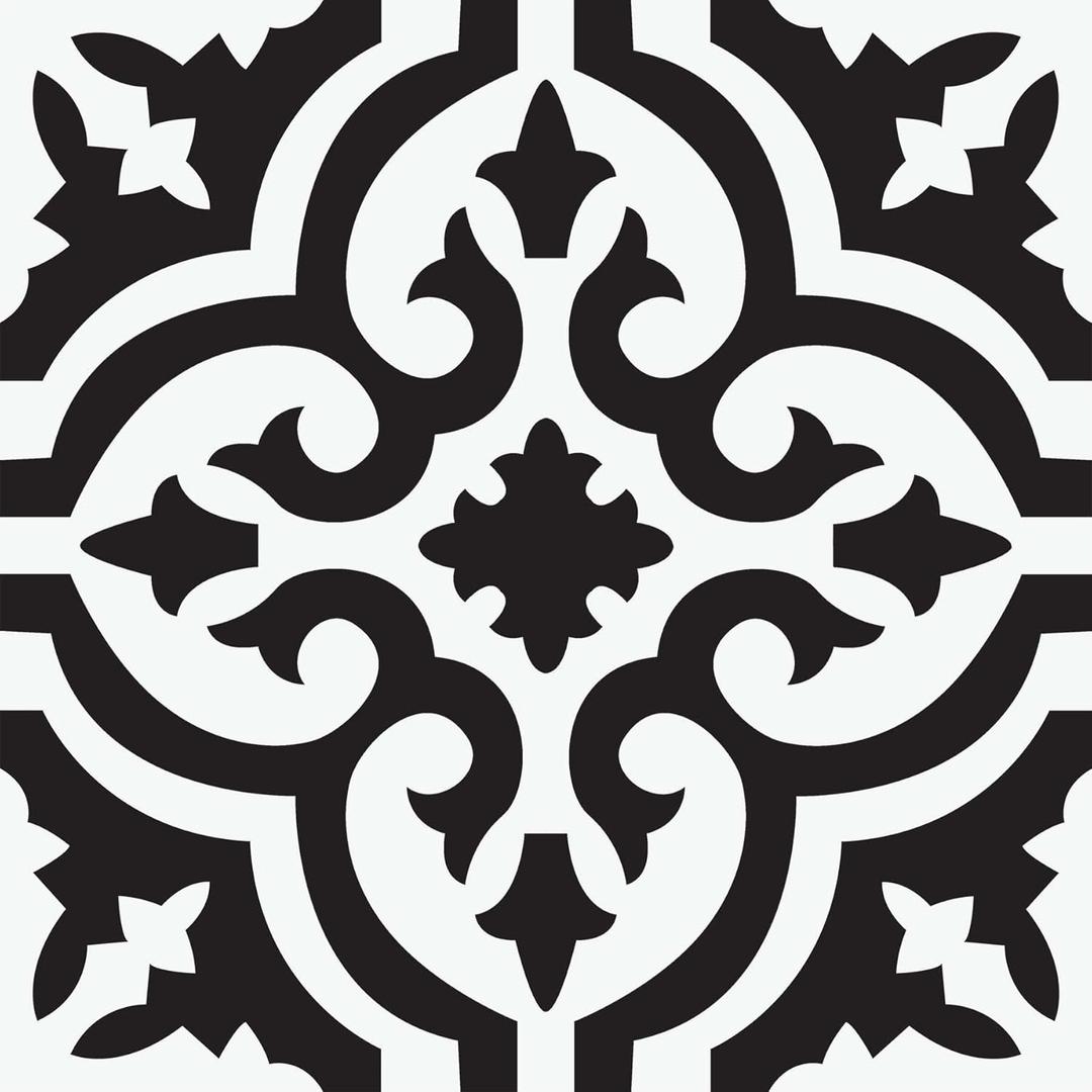 FloorPops Black Parma Peel & Stick Floor Tiles, FP3828 (12"L x 12"W x 0.06"T)