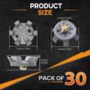 31Pcs Golf Spikes Set 30 Golf Shoe Spikes Replacements with 1 Black Cleats Spanner Metal Thread Screw 6 mm Dia Shoe Cleats Suitable for Use on Lawns or Golf Courses