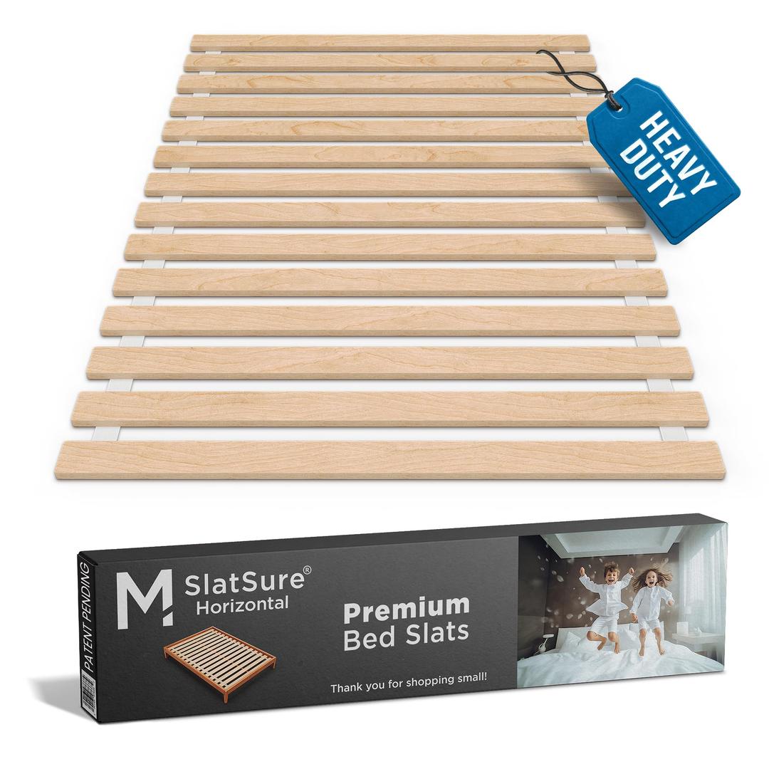 Meliusly Full Bed Slats 54x75 Heavy Duty 0.6 Inch Thick Replacement Wood Slats for Full Size Bed Frame, Slatted Bed Base with Under 2.5 Inch Spacing, Wooden Mattress Support Slats for Platform Bed