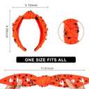 Halloween Headbands for Women, Jeweled Spooky Pumpkin Bat Ghost Gothic knotted Headband for Women for Halloween Goth Hair Accessories (Bright Orange)