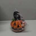 HUYIENO Solar Halloween Decoration Graveyard Tombstone Solar Garden Lights Resin Material for Halloween Party Decorations Outdoor Lawn Walkway Decor-Hat