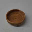 HITOMEN Handmade Rattan Bread Baskets Round Wicker Fruit Serving Storage Bowls, Natural Woven Decorative Kitchen Counter Organizing (Honey Brown) M-9.1"