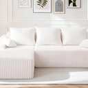 HABUTWAY 94'' Cloud Sectional Couch, Boneless Sofa with Deep Seat, Modular Comfy L-Shape Couch with Chaise for Living Room Bedroom, No Assembly Required(Beige,Left Facing Chaise)