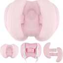 KAKIBLIN Baby Support Pillow, Head and Neck Support,Banana Neck Pillow for Baby, Travel Pillow for Stroller Neck Support, Adjustable Head Pillow for Kids Toddler (Pink)