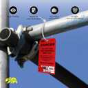 BearTOOLS Scaffold Tags - Safety Inspection Kit with Cable Ties - Danger Scaffold Status Warning Sign - Laminated 3 x 6 in, Pack of 25 - Weatherproof, Tear-Resistant - Red Tags