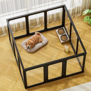 Jalove 12PCS Dog Playpen Clear Puppy Playpen Indoor, 30" H Easy Assemble