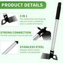 Weeding Puller Tool 8 Tooth, Manual Weed Rake Weeder Remover Tool Gardening, Dandelion Gardenia Uprooting Tool for Yard, Lawn, Patio and Garden