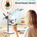 UBeesize 12" Desk Ring Light with Stand and Phone Holder, Overhead Phone Mount for Video Recording, Zoom Meeting, Live Streaming, Tiktok, YouTubeCompatible with iPhone, Android, Cameras