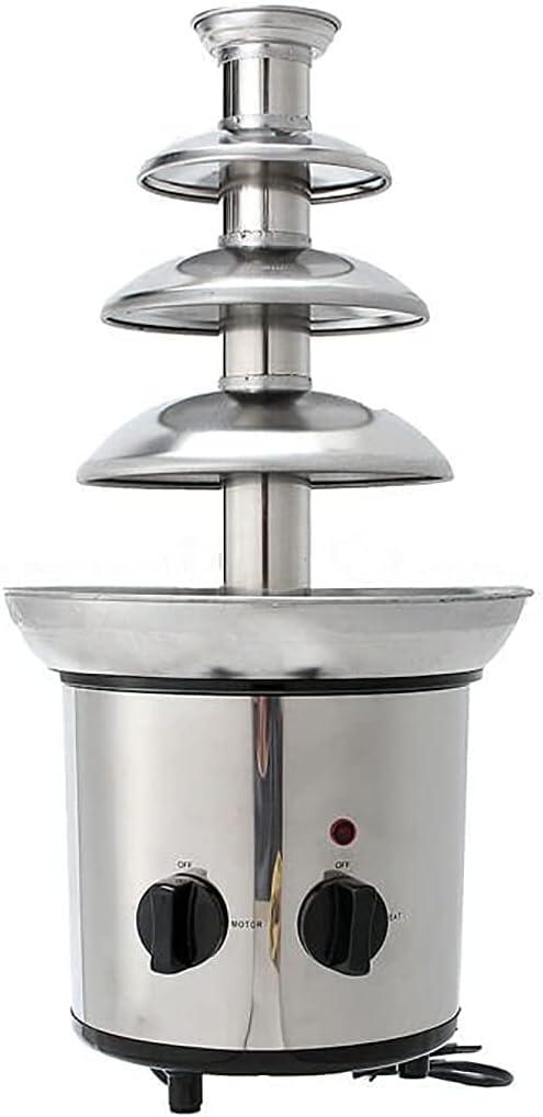Chocolate Fountain Machine Electric Chocolate Fondue Fountain Machine 4 Tier Stainless Steel 4-Pound Capacity for Chocolate, Butter, Cheese