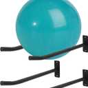 Medicine Ball Rack, 2 Pairs Yoga Ball Racks, Exercise Ball Wall Holder, Fitness Ball Wall Rack for Gym, Garage Ladder Wall Mount, Metal Storage Wall Rack for Basketballs, Volleyballs