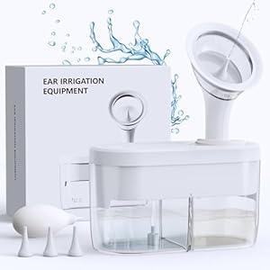 Water Powered Ear Cleaner - Ear Irrigation Flushing System with Sewage System, Ear Cleaning Kit with 4 Pressure Settings - Easy, Safe and Effective Earwax Removal Kit for Adults & Kids with 4 Ear Tips