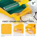 VOOMEY 9 Inch Foot-Operated Paint TrayPaint Roller Frame,12 Pcs Paint Tray Liner with 4 Set Paint Roller TraysHouse Painting Supplies