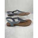 SM New York Women's Ellie T-Strap Blue Textile Sz 7 Medium