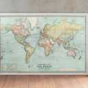 Historic Pictoric Map, 1914 Bartholomew's chart of the world on Mercator's projection, Vintage Wall Art : 36in x 24in