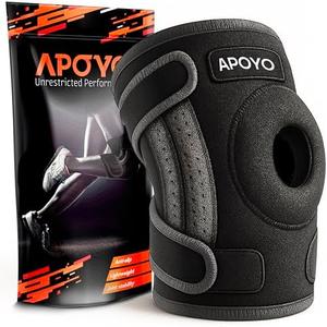 Amazon.com: APOYO Knee Brace for Women & Men - Knee Compression Sleeve For Knee Pain Relief, Meniscus Tear, ACL, Arthritis, Joint Pain Relief, with Patella Gel Pad & Side Stabilizers (Large) Gray : Health & Household