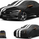Multi-Layer Car Cover Custom Fit for Honda Civic (Type R) 2006-2026, 100% Waterproof All Weather for Automobiles, Gift with Towel, Heavy Duty Car Covers for Rain Sun UV Protection with Door Zipper.