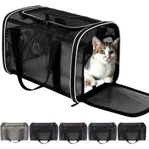 Cat Carrier Dog Carrier Pet Carriers Soft-Sided Cats Bag Animal Carriers Puppy Carrying Bag TSA Airline Approved Small Dog Carrier Soft Sided, Collapsible Travel Carriers for Big Cats(Up to 16lbs),
