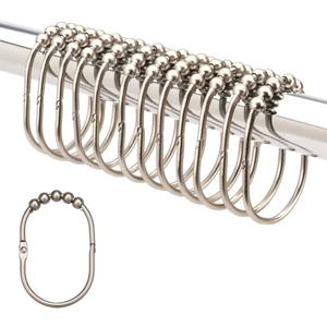 2 Lb. Depot Shower Curtain Ring - Set of 12 Easy Glide Rollers with Oil Rubbed Bronze Finish - Stainless Steel Shower Hooks for Straight and Curved Rods - Decorative and Durable for Any Bathroom