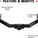 2" Receiver Trailer Hitch, Fits for Chevrolet Silverado 1999-2013, for GMC Sierra 1500, 1500 HD, 2500 1999-2013, Square Tube Frame, Black Class 4 Towing Hitch Kits Carrier