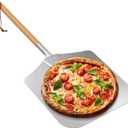 onlyfire Metal Pizza Peel with Wooden Handle for Indoor & Outdoor Grill Oven, 12 x 14 inch Pizza Baking Spatula Paddle for Baking Bread Pies, 28 Inch Long