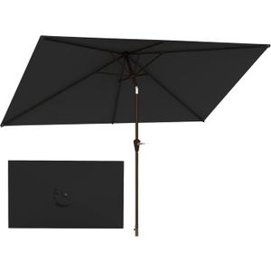 6.5'x10' Rectangular Patio Outdoor Umbrella,Large Coverage with Push-Button Tilt & UV Protection,Sturdy Ribs for Deck,Lawn,Pool,Backyard