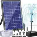 Antfraer 8W Solar Water Pump with Dry-Run Protection, Solar Bird Bath Fountain Pump Double-Layer Nozzles & 5Ft Tubing, Solar Fountain Pump for Small Pond, Garden, Patio & Outdoor Water Feature