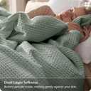 Bedsure Cotton Duvet Cover Queen Size - 100% Cotton Waffle Weave Sage Green Duvet Cover, PureWoven Textured Breathable Bedding Comforter Cover for All Season, 1 Duvet Cover Only 90"x90"