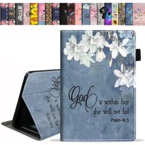 Case for All-New Fire HD 10/Fire HD 10 Plus Tablet 10.1" (11th Gen, 2021 Released) - Premium PU Leather Stand Cover with Auto Wake/Sleep - Christian Quotes Bible Verse Psalm 46:5
