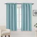 OVZME Aqua Blackout Curtains for Bedroom 63 Inch Length 2 Panels, Protect Privacy Thermal Insulated Solid Curtains for Bedroom, Dual Rod Pocket Window Treatment Blackout Drapes, 2x40Wx63L Inches