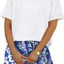 WIHOLL Two Piece Short Sets for Women Casual Summer Outfits Short Sleeve Crew Neck Lounge Matching Set (Blue, L)