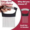 2 x JAYVAR Extra-Large Onion Holder for Slicing, Large Tomato Slicer with 14 Long Needles, Onion Cutter Vegetable Chopper, Tomato Cutter Slicer Tool for Potato Slicing, Kitchen Gadgets Dicer Essentials