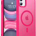 3 x Magnetic for iPhone 11 Phone Case-Compatible with MagSafe-Slim Translucent Matte-Military Grade Drop Protection Phone Case for iPhone 11 6.1",Hot Pink