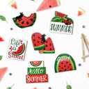 Summer Tiered Tray Decor, Red Green Watermelon Tray Decorations, Hello Summer Sweet Popsicle Ant Wooden Signs, Farmhouse Rustic Decorations for Home Table Shelf Mantel Party