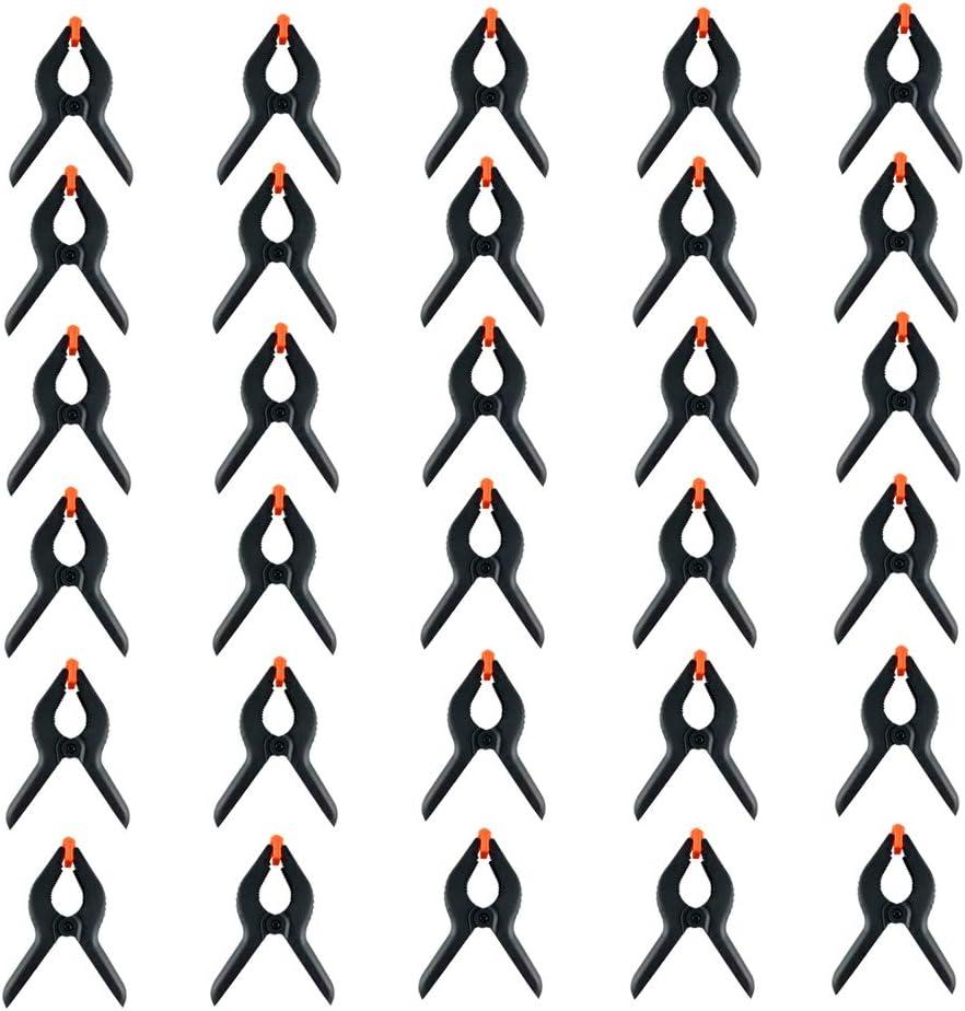 WAENLIR 30-Piece 2.5 inch Nylon Spring Clamp Set Plastics Clips for backdrop, Wood Working, Photography, Craft, Art DIY (2.5 Inch 30P)