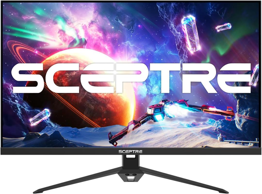 Sceptre 22-Inch Gaming Monitor, 99% sRGB, 1ms, Up to 180Hz, FreeSync, Eye Care, FPS/RTS, DisplayPort, HDMI, Built-in Speakers, Machine Black (E248B-FPT168 Series)