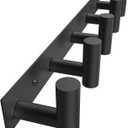 VAEHOLD Black Hat and Coat Wall Mount Rack 5 Hooks for Robes, Bags, Keys, and Towels Bathroom Towel Hanger Organizer (1 Pack)
