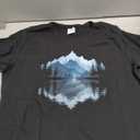 Mountain Landscape Reflection Forest Trees Outdoor Wildlife T-Shirt (Black,XL)