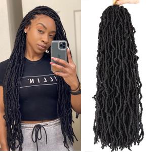 LMZIM 26 Inch Soft Locs Crochet Hair 7 Packs Faux Locs Crochet Hair Pre Looped Goddess Locs Crochet Braids Hair For Black Women 1B