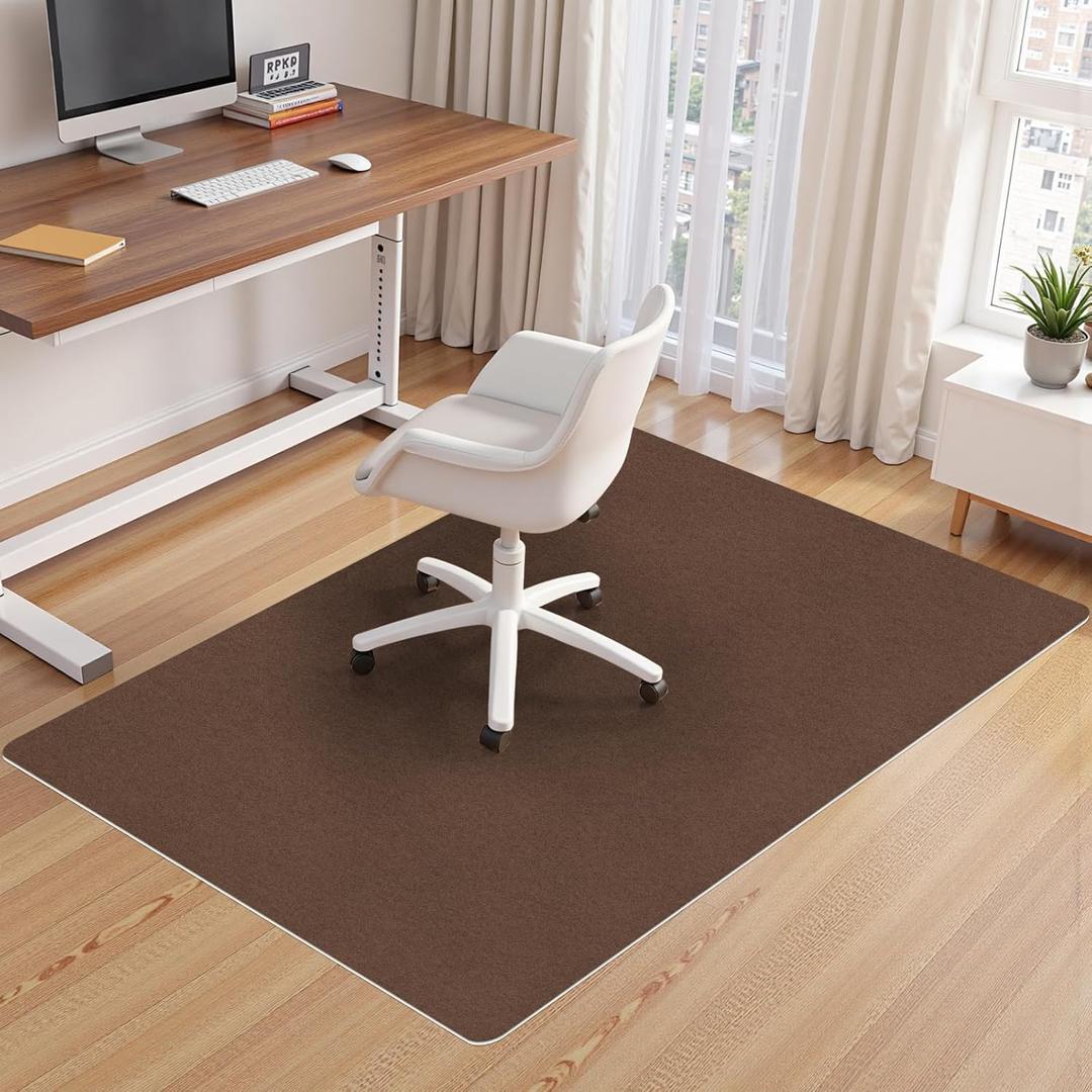 Office Chair Mat,Hard Floor Chair Mat Suitable for Hardwood and Tile Floors,Large Non-Slip Floor Protection Mat,Does Not Pill,Coffee(48"x60")