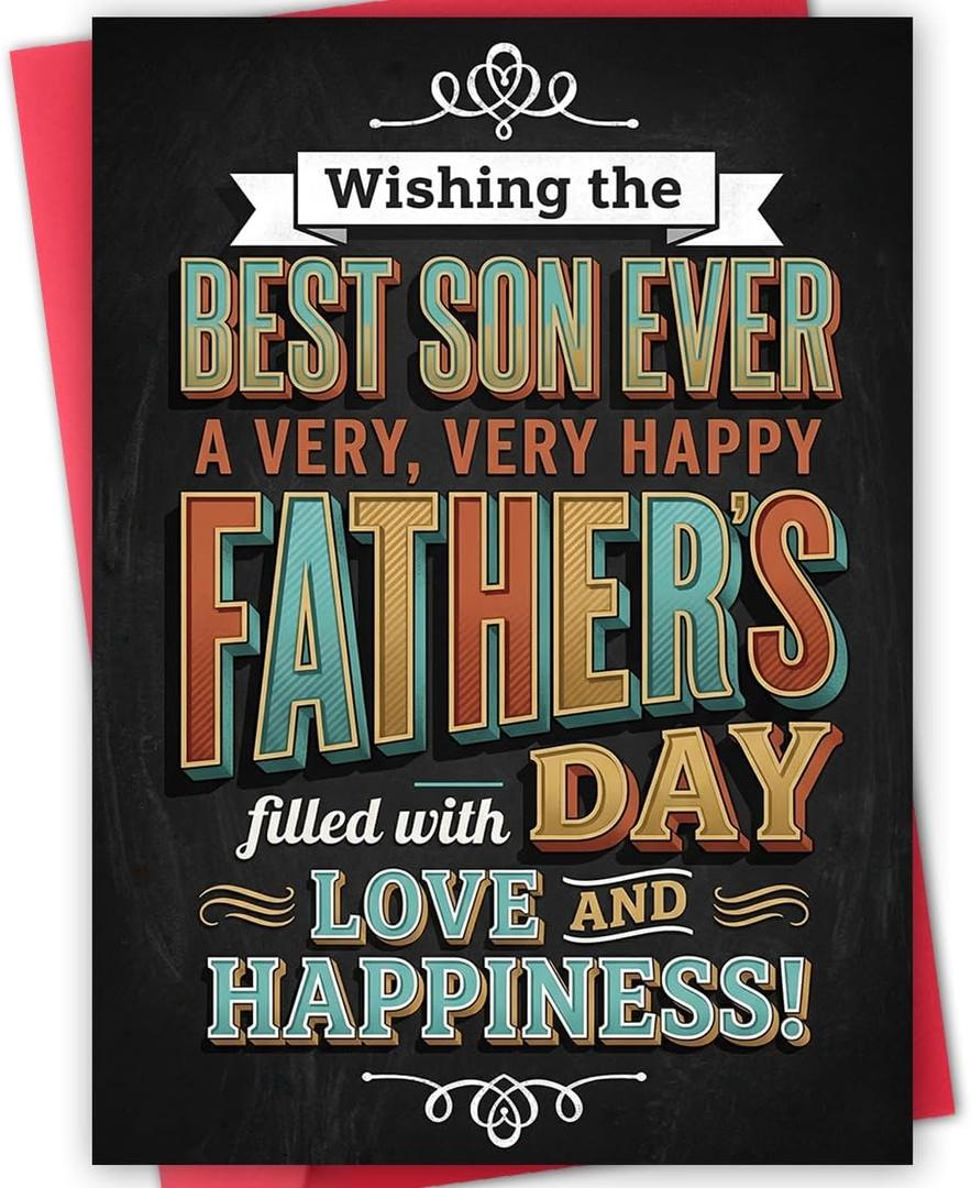 9 x Fathers Day Card for Son, Meaningful Son Father's Day Card from Mom Dad, Happy Fathers Day Card Gift from Parents